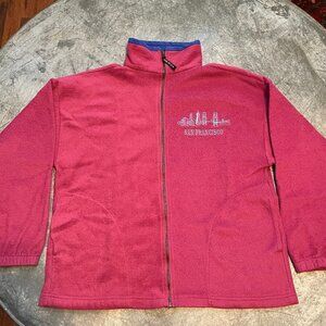 Vintage 80s 90s San Francisco Embroidered USA Fleece Zip Up Sweatshirt Large